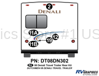 Denali - 2008 Denali TT-Travel Trailer - 5 Piece 2008 Denali Travel Trailer Rear Graphics Kit