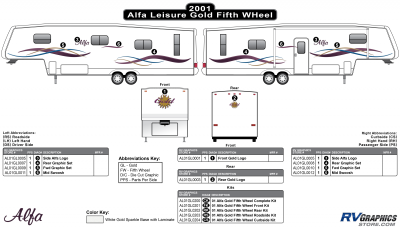 Alfa Leisure - Gold - 2001 Gold FW-Fifth Wheel Hi Metallic Colors