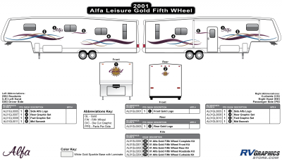 Alfa Leisure - Gold Fifth Wheel - 2001 Gold FW-Fifth Wheel Hi Metallic Colors