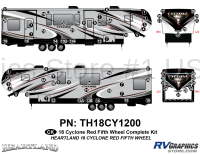 Cyclone - 2018 Cyclone FW-Fifth Wheel Red Version - 72 Piece 2018 Cyclone FW Red Complete Graphics Kit