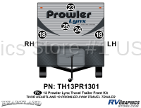 Prowler - 2013 Prowler Lynx TT-Travel Trailer - 5 Piece 2013 Prowler Lynx Metal TT Front Graphics Kit