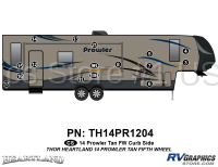 Prowler - 2014 Prowler FW-Fifth Wheel Tan Glass - 16 Piece 2014 Prowler FW Curbside Graphics Kit
