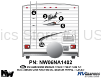 5 Piece 2006 Nash Medium Travel Trailer Metal Rear Graphics Kit