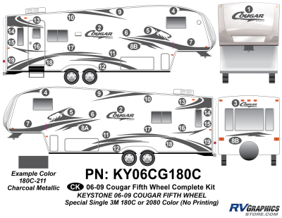 Keystone RV - Cougar - 2006-2008 Cougar FW-Fifth Wheel Custom Single 180-C Current Color