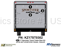 Sportster - 2017 Sportster TT-Travel Trailer - 3 Piece 2017 Sportster TT Rear Graphics Kit