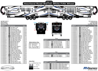 Heartland - Road Warrior - 2015 Road Warrior FW-Fifth Wheel White Sidewall