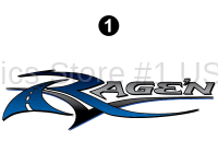 Ragen - 2008 Ragen  Blackhawk Fifth Wheel 38-40 Blue - Side Ragen logo Blue