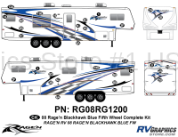 31 Piece 2008 Ragen Blackhawk FW Blue  38-40 Complete Graphics Kit