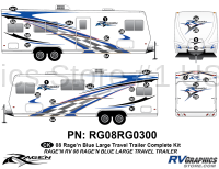 29 Piece 2008 Ragen Lg TT Blue  34-36 Complete Graphics Kit