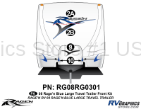 4 Piece 2008 Ragen Lg TT Blue  34-36  Front Graphics Kit