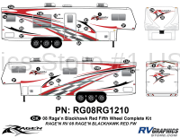 Ragen - 2008 Ragen  Blackhawk Fifth Wheel 38-40 Red - 31 Piece 2008 Ragen Blackhawk FW Red  38-40 Complete Graphics Kit