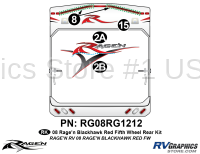 5 Piece 2008 Ragen Blackhawk FW Red  38-40 Rear Graphics Kit