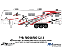 Ragen - 2008 Ragen  Blackhawk Fifth Wheel 38-40 Red - 12 Piece 2008 Ragen Blackhawk FW Red  38-40 Roadside Graphics Kit