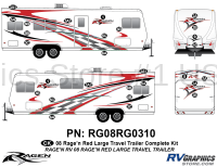 Ragen - 2008 Ragen  Large TT-Travel Trailer 34-36 Red - 29 Piece 2008 Ragen Lg TT Red  34-36 Complete Graphics Kit
