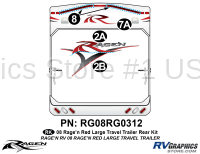 5 Piece 2008 Ragen Lg TT Red  34-36  Rear Graphics Kit