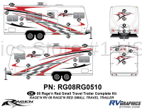 Ragen - 2008 Ragen  Small TT-Travel Trailer 21-26 Red - 29 Piece 2008 Ragen Small TT Red 21-26 Complete Graphics Kit