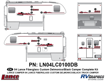 Lance Camper - Lance Truck Campers - 2004 Lance Fiberglass Wall Custom Red and Black