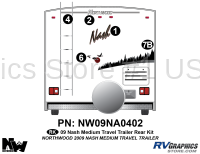 Nash - 2009 Nash Med TT-Medium Travel Trailer - 5 Piece 2009 Nash Medium Travel Trailer Rear Graphics Kit