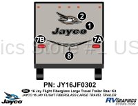 Jay Flight - 2016 Jay Flight LgTT-Large Travel Trailer Fiberglass - 5 Piece 2016 Jayflight Fiberglass Lg TT Rear Graphics Kit