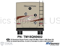 Quantum - 2018 Quantum MH-Motorhome Lg Royal Flush HD-Max - 4 Piece 2018 Quantum Royal Flush Lg HD Max Rear Graphics Kit