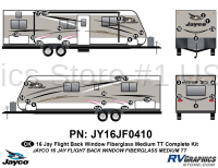 44 Piece 2016 Jayflight Fiberglass Medium TT Backwindow Complete Graphics Kit