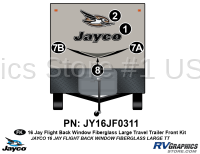 5 Piece 2016 Jayflight Fiberglass Backwindow Lg TT Front Graphics Kit