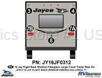 Jay Flight - 2016 Jay Flight LgTT-Large Travel Trailer Fiberglass Backwindow - 5 Piece 2016 Jayflight Fiberglass Backwindow Lg TT Rear Graphics Kit