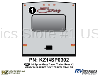 Spree - 2014 Spree TT-Travel Trailer Gray Sidewalls - 1 Piece 2014 Spree Travel Trailer Gray Sidewalls Rear Graphics Kit