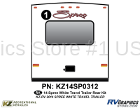 Spree - 2014 Spree TT-Travel Trailer White Sidewalls - 1 Piece 2014 Spree Travel Trailer White Sidewalls Rear Graphics Kit