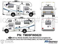 Four Winds - 2009-2010 Four Winds Class C Small Motorhome No Paint - 17 Piece 2009 Four Winds Small MH Complete Graphics Kit-No Paint