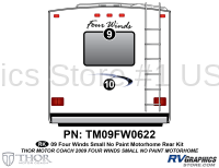 Four Winds - 2009-2010 Four Winds Class C Small Motorhome No Paint - 2 Piece 2009 Four Winds Small MH Rear Graphics Kit-No Paint