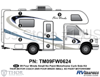 Four Winds - 2009-2010 Four Winds Class C Small Motorhome No Paint - 7 Piece 2009 Four Winds Small MH Curbside Graphics Kit-No Paint
