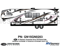 26 Piece 2014 Genesis Gray Fifth Wheel Roadside Graphics Kit