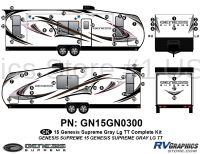Genesis - 2014-2017 Genesis Gray Lg TT-Large Travel Trailer - 57 Piece 2014 Genesis Gray Lg Travel Trailer Complete Graphics Kit