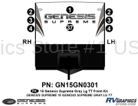 8 Piece 2014 Genesis Gray Lg Travel Trailer Front Graphics Kit