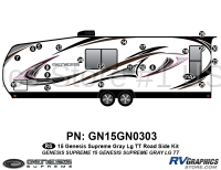 23 Piece 2014 Genesis Gray Lg Travel Trailer Roadside Graphics Kit