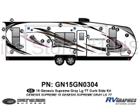 Genesis - 2014-2018 Genesis Gray Lg TT-Large Travel Trailer - 23 Piece 2014 Genesis Gray Lg Travel Trailer Curbside Graphics Kit