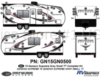 Genesis - 2014-2017 Genesis Gray Sm TT-Small Travel Trailer - 45 Piece 2014 Genesis Gray Sm Travel Trailer Complete Graphics Kit