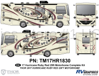 Hurricane - 2017 Hurricane MH-Motorhome Ruby Red 27-31 foot models - 73 Piece 2017 Hurricane MH Ruby Red 27-31 Complete Graphics Kit