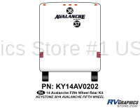 2 Piece 2014 Avalanche Fifth Wheel Rear Graphics Kit
