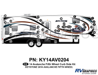 34 Piece 2014 Avalanche Fifth Wheel Curbside Graphics Kit
