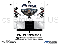 Puma - 2013 Puma Lg TT-Large Travel Trailer - 6 Piece 2013 Puma Lg Travel Trailer Front Graphics Kit