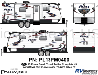 46 Piece 2013 Puma Small Travel Trailer Complete Graphics Kit