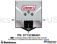 Coleman - 2013-2014 Coleman Explorer Medium Travel Trailer - 3 Piece 2013 Coleman Explorer Medium Travel Trailer Front Graphics Kit