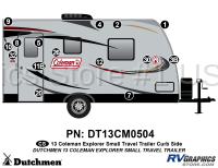 15 Piece 2013 Coleman Explorer Small Travel Trailer Curbside Graphics Kit