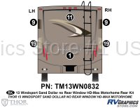6 Piece 2013 Windsport MH Sand Dollar no Rear Window Rear Graphics Kit