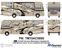 55 Piece 2015 Ace Motorhome Gold Version Complete Graphics Kit