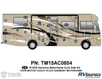 22 Piece 2015 Ace Motorhome Gold Version Curbside Graphics Kit