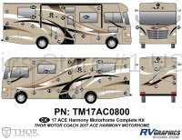 ACE - 2017 ACE MH-Motorhome Harmony (Gold) Version - 57 Piece 2017 ACE Motorhome Harmony (Gold) Complete Graphics Kit