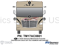 4 Piece 2017 ACE Motorhome Harmony (Gold) Front Graphics Kit